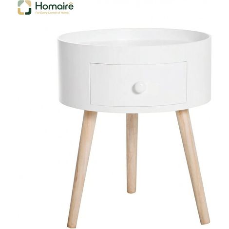 Beistelltisch aus weißem MDF 38 x 38 x 45 cm HOMAIRE (1/5)