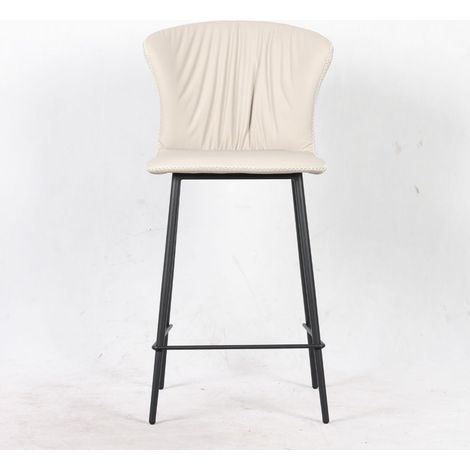 2X Core-Hocker in Beige mit schwarzen Metallbeinen H97xB48xT52,5. (1/4)