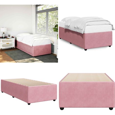 vidaXL Cadre de lit sans matelas rose 90x190 cm velours