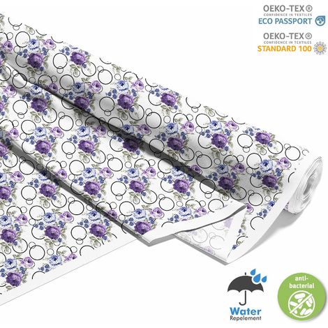 Outdoor dekostoffe oxford - Motiv Blumen und Kreise (1/5)