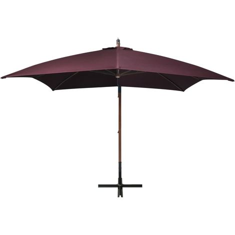 Maison Exclusive - Ampelschirm mit Mast Bordeauxrot 3x3 m Massivh