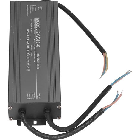 Bloc d'alimentation LED étanche IP67 300W pour enseignes, tension 24V constante, entrée large 170-265V AC
