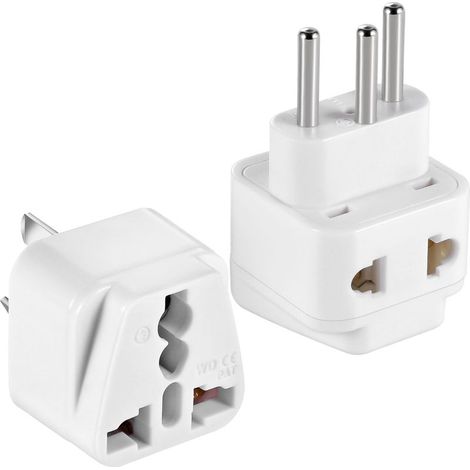 Adaptateur de voyage USA vers Argentine et Uruguay — Type I (Argentine) et Type N (Universel) — Lot de 2 (Blanc) (1/4)