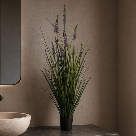 125cm Artificial Lavender Grass with Pot Premium (1/4)