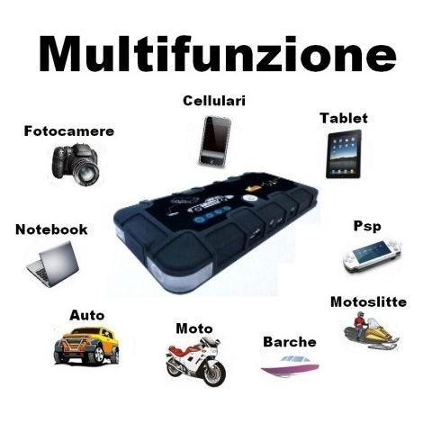 Avviatore d'emergenza/Accumulatore di energia portatile Jump Start 12V 12000mAh