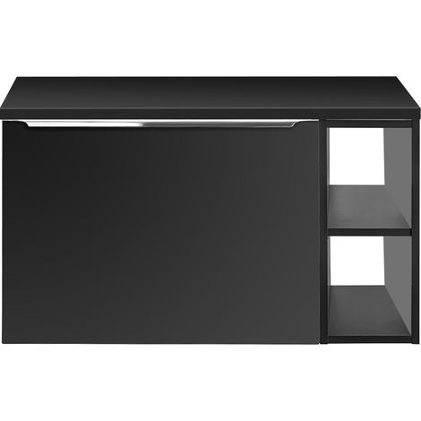 Waschtischunterschrank 80cm, schwarz matt, PUEBLA-56-BLACK (1/5)