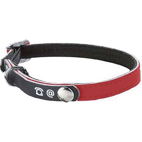 Reflektierendes rotes Nylonhalsband mit Adresshalter für Katzen