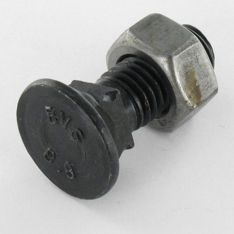 Boulon de charrue TFCC tête fraisée collet carré M14X40 Classe 8.8 Acier brut-25 pièces