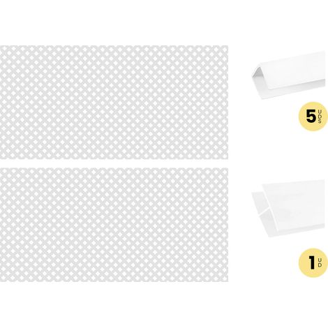 PACK INSTALACIÓN HORIZONTAL 2 CELOSÍAS PVC 18 MM BLANCO CON PERFILES Y UNIÓN 1X2 M