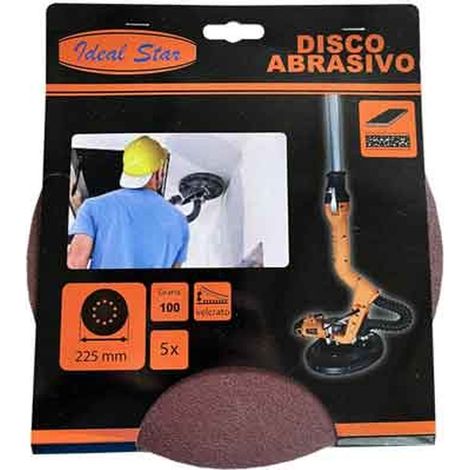 DISCO ABRASIVO VELCRATO PER LEVIGATRICE IDEAL STAR Ø 225 Grana 120 - Confezione 5 pezzi