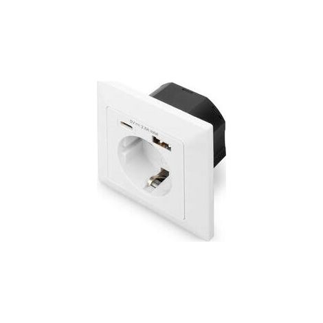 Digitus DA-70615 toma empotrable blanca USB Type-C y USB A (1/4)