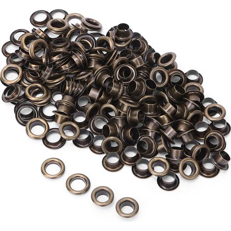 100 Stück 6 mm Messing-Doppelseitige Ösen-Hohlnieten für Kleidung, Taschen, Gürtel und Schuhe (Bronze) (1/5)