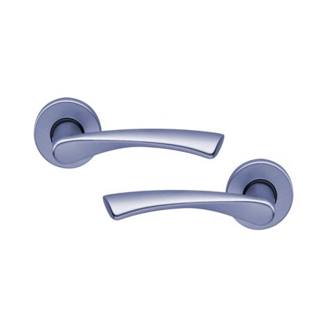 Ouvre&Déco – Poignée de porte intérieure design en Aluminium anodisé inox mat velouté sur rosace ronde BdC, MILANO