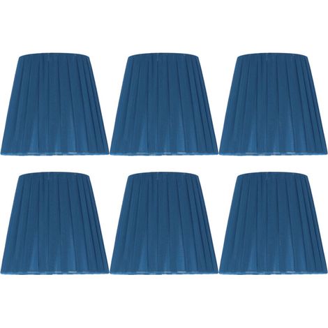 Jeffergarden 6 pièces abat-jour en tissu Simple moderne abat-jour pour cristal Clip sur lustre applique murale bleu