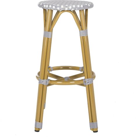 Tabouret de Bar de Jardin Rotin Wicker Gris/Blanc 52 x 52 x 76.2 cm (1/5)