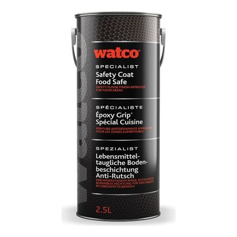 Watco Lebenmitteltaugliche Bodenbeschichtung Anti-Rutsch, zweikomponentige Polyaspsartikharz Beschichtung, Gelb 2,5L