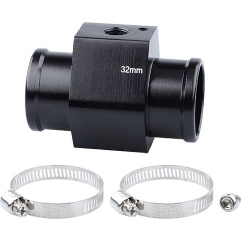 Capteur de température d’eau 32mm avec adaptateur de sonde, raccord de tuyau radiateur pour voiture, jauge universelle aluminium (1/5)