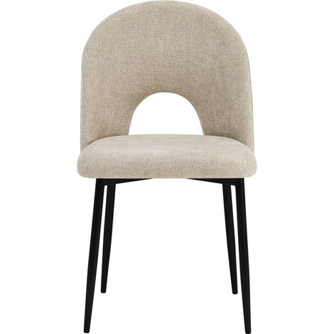 Lot de 4 chaises TEDDY métal noir velours - marron glace (1/5)