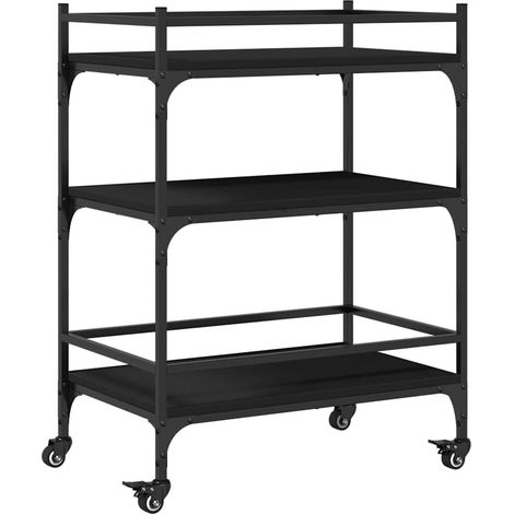 Maison Exclusive - Chariot de cuisine noir 65x40x86,5 cm bois d'ingénierie