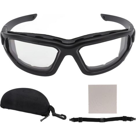 Beschlagfreie Brille, Doppelglas, kratzfest, stoßfest, UV-Augenschutz, abnehmbare Gläser mit transparentem Band - Crezuo