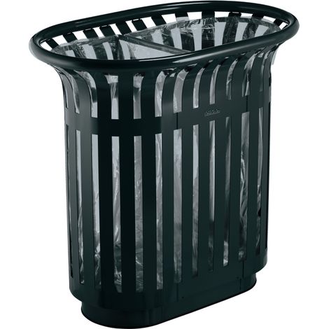 Corbeille à poser Tulipe - 2x60l - anthracite mat - RAL 7016 (1/3)