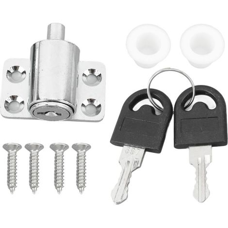 Serrure de sécurité pour fenêtre et porte coulissante en zinc avec système de limiteur et clés pour protection des enfants et anti-intrusion [1 unité] (1/5)