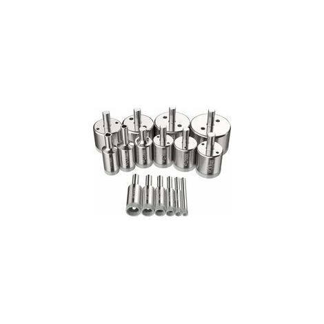 Scies-cloches 16 pcs, Foret Diamant Scie Cloche 6-50 mm Outils de perçage en verre trous scies kit pour acier au carbone, perceuse en verre, céramique, porcelaine, carrelage, marbre (1/5)