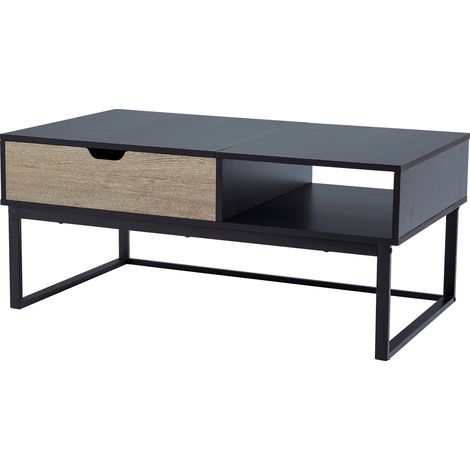 Teamson Home Bryson Wooden Coffee Table & Storage, Modern Rectangular Table Desk with Adjustable Lift-Top for Living Room, Reception Room or Study