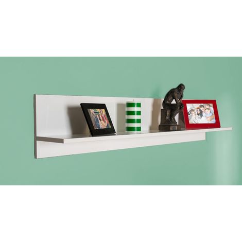 Étagère Murale, Blanche, 120 x 25 x 20 cm, 100% mélamine, épaisseur 16 mm, pour la décoration Moderne et l'organisation de la Maison (1/5)