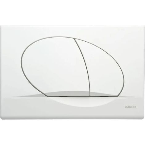 Plaque de commande WC encastré Schwab OVATE DUO, double volume blanche (1/4)