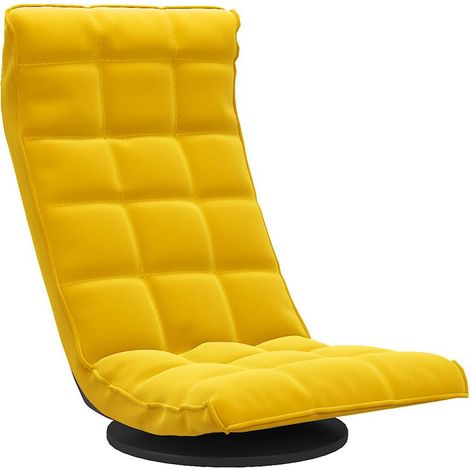 Maison Exclusive - Sedia da Pavimento Girevole Gialla in Velluto (1/5)