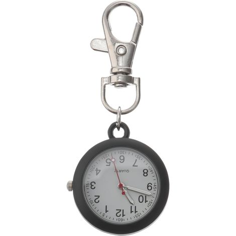 Montre d'infirmière : sac à dos porte-clés montre - montre mousqueton - montre à quartz à clip pour médecins infirmières ambulanciers cuisiniers sport unisexe (1/5)