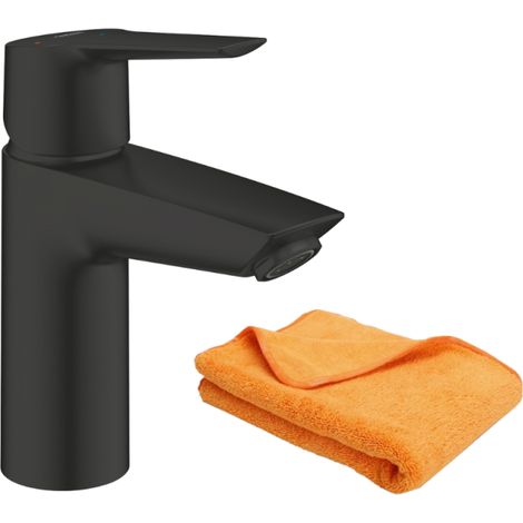 GROHE Start Mezclador de lavabo agua fría apertura negro S + microfibra