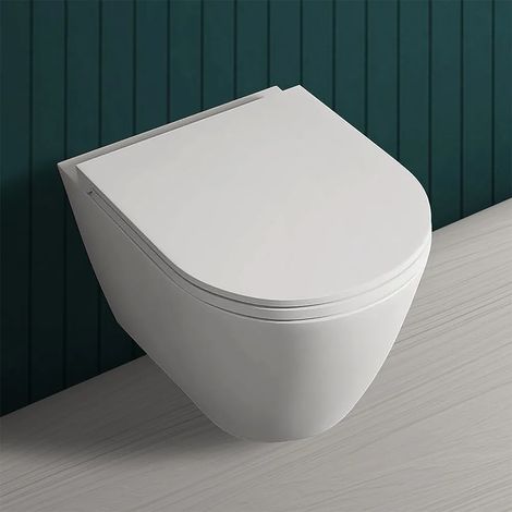 Wc sospeso rimfree serie Feeling in ceramica con finitura bianco matt (1/5)