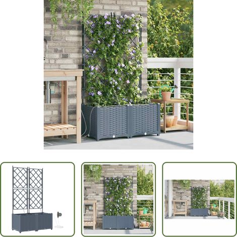 Pot de jardin - Cache-pot de jardin 2 pcs Gris Clair Acier (1/5)