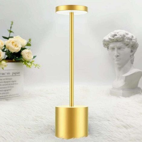 Lampe de Table LED sans Fil Rechargeable 5000mAh, Lampe de Bureau Métal USB Design 3 Modes de Couleur pour Intérieur/Extérieur (1/4)