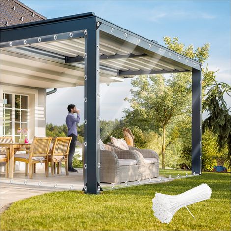 Bâche Impermable Transparente avec oeillet, Protection en PVC, Bâche étanche pour Bois Bateau Jardin Piscine Serre Plantes Transparente 3X5 M (1/5)