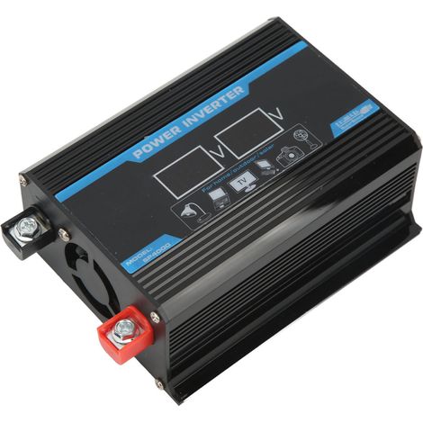 Onduleur à onde sinusoïdale modifiée 300 W pour voiture solaire, convertisseur CC 12 V vers CA 110 V avec écran LCD noir (1/5)