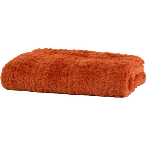 Plaid doux texturé Terracotta 130x170 cm