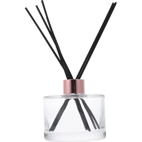 Refillable Glass Perfume Bottle with Gold Cap and 6 Black