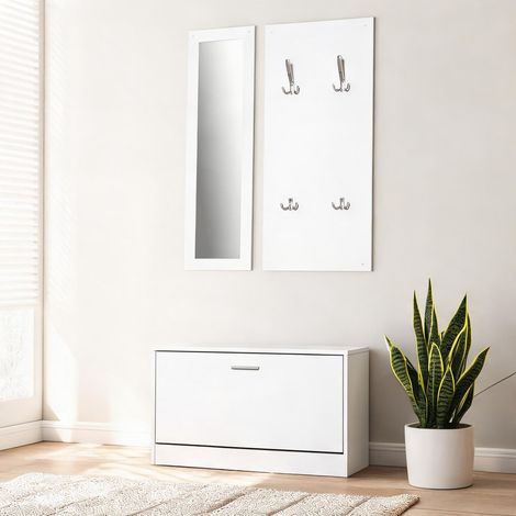 Console bianco en legno truciolare 80 x 27 x 46,5 cm (1/5)