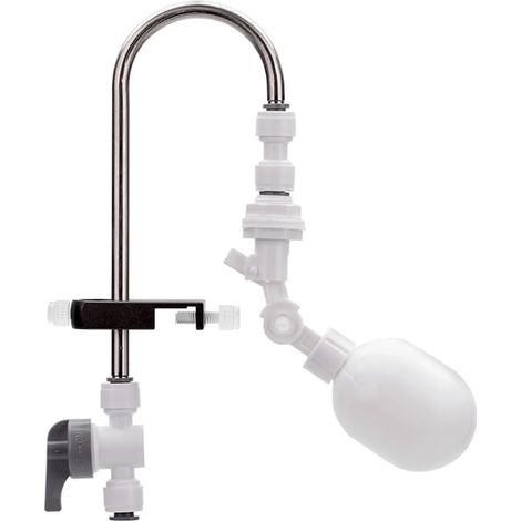 Kit de Vanne a Flotteur Réglable,Filtre a Eau Automatique 1/4",Vanne a Boisseau Sphérique,Contrôleur de Remplissage D'eau Automatique,Système de Remplissage Automatique pour Aquariums Osmose Inverse (1/5)