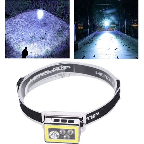 Mini-LED-Stirnlampe mit hoher Lichtstärke, USB-aufladbar, mit COB-Sensor, ideal zum Laufen bei Nacht, wird an der Taille oder Brust getragen, schwarz. (1/5)