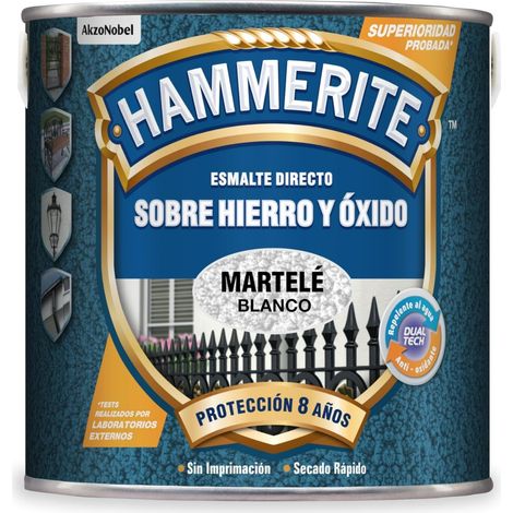 Hammerite Esmalte sobre hierro y óxido Martelé Blanco 2,5 Ml