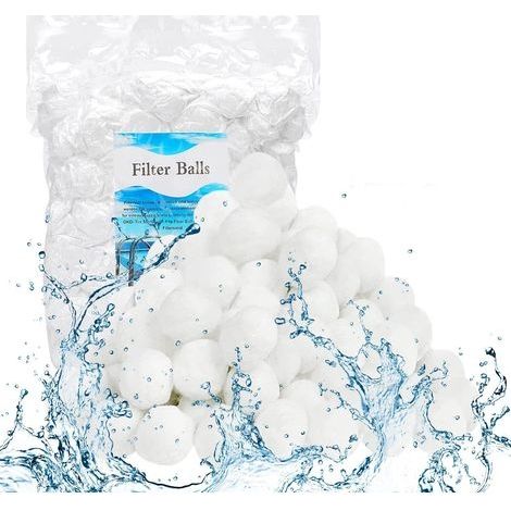 Boules de Filtre de Piscine 700g, Boule Filtration Piscine Remplace 25kg Sable pour Filtre Piscine, Média Filtre à Fibres pour Piscine, Balles Filtrantes pour Les systèmes de Filtration (1/5)