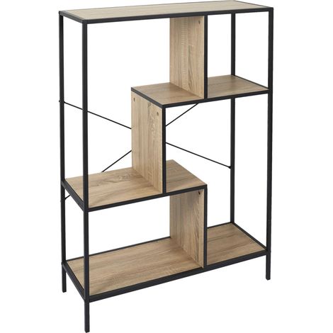 Etagere - HOME DECO FACTORY - Edison - Industriel - Vintage - Noir et Marron (1/5)