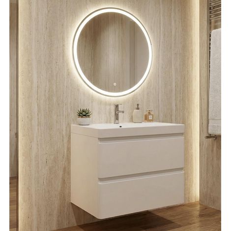 Meuble Salle de Bain BORA 60cm suspenduavec vasque/lavabolaqué pour salle de bain, design moderne, résistant à l'humidité, idéal pour votre salle de bain familiale, installation facile, finition de... (1/5)