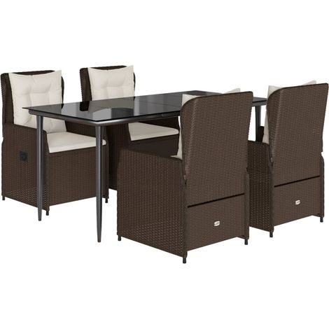 Maison Exclusive - Set comedor de jardín 5 piezas y cojines ratán (1/5)
