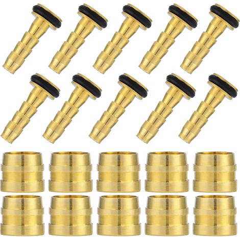 Set da 10 olive e barbigli - Inserto connettore per tubo freno idraulico - Ricambio per bicicletta - Inserto connettore e oliva per tubo freno idraulico (per Tektro)