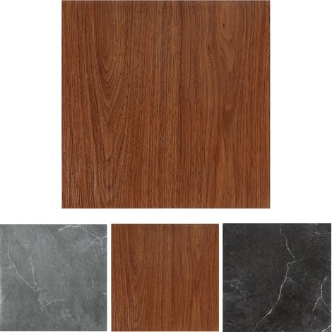 Revêtement de sol en PVC 30 x 30 cm - 110 carreaux - 10 m² - Sol en vinyle autocollant - Antidérapant - Imperméable - Découpable - Aspect carrelage - Pour salon, cuisine - Couleur bois (1/5)